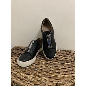 Frye Womens Shoes Zip Up Slip On Black Leather Sneaker elegante stylish 6.5 M
